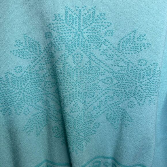 ❄️ VINTAGE GITANO UGLY CHRISTMAS SNOWFLAKE SWEATSHIRT MINT GREEN SMALL - Picture 4 of 6